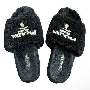 Prada size 38 slippers Black